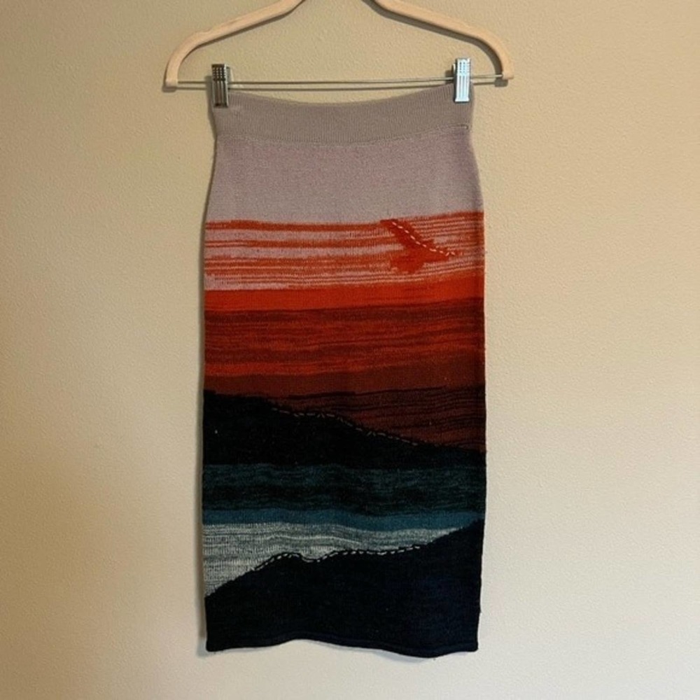 Anthropologie Multicolor Striped Knit Pencil Skirt